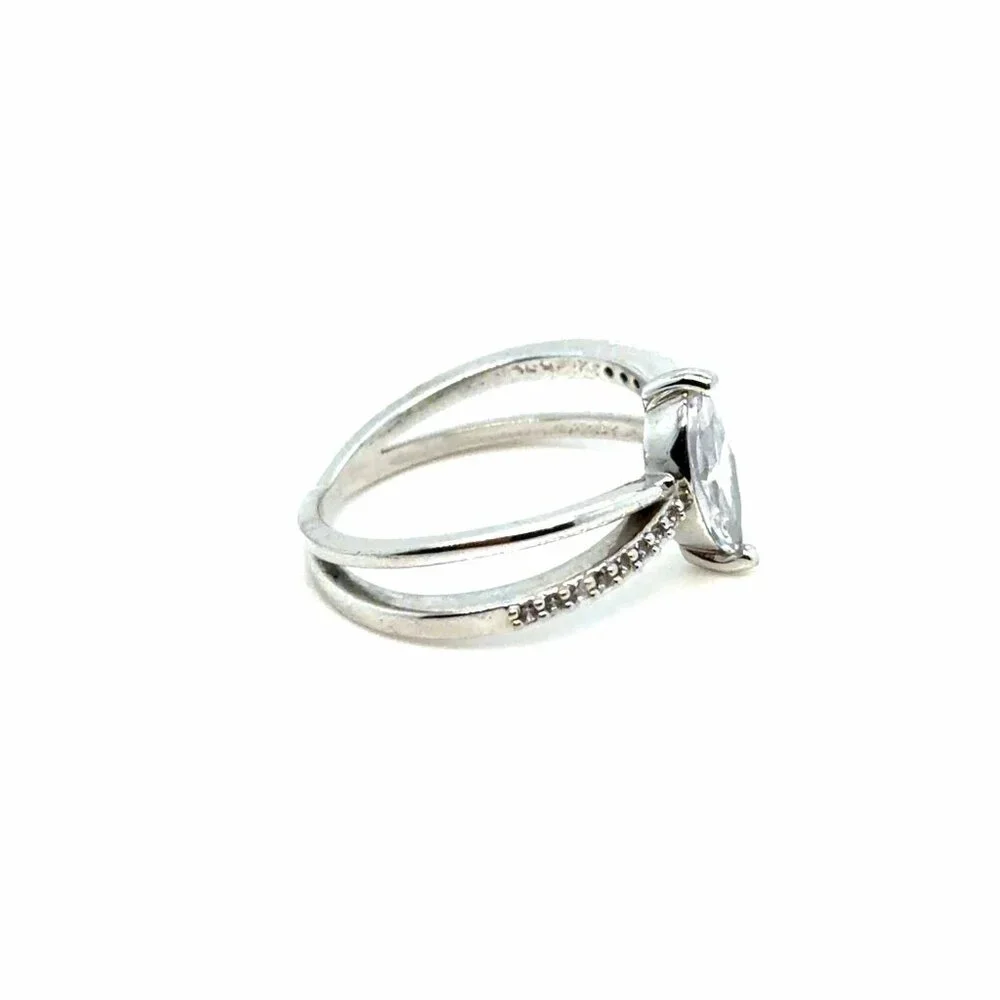 Teardrop Criss-Cross Design Cz Ring‎
